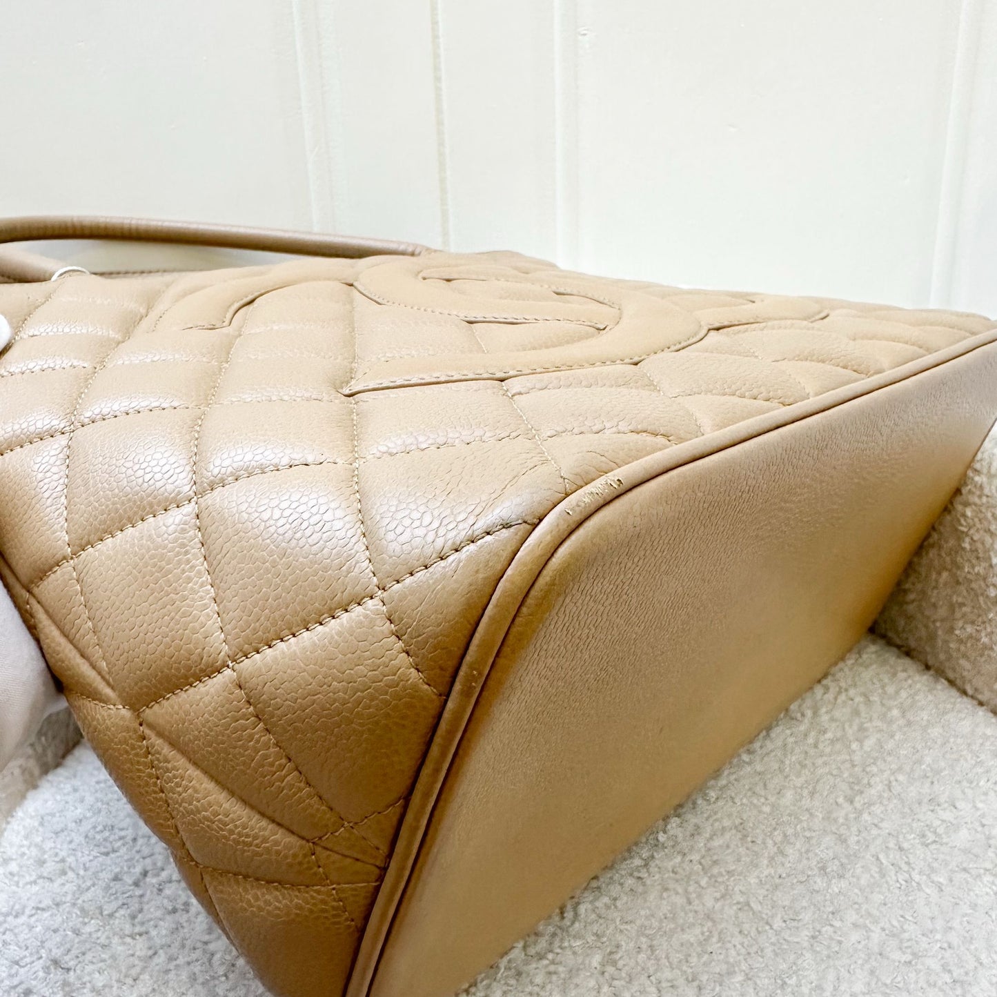 Chanel Vintage Medallion Tote in Milk Tea Beige Caviar and GHW