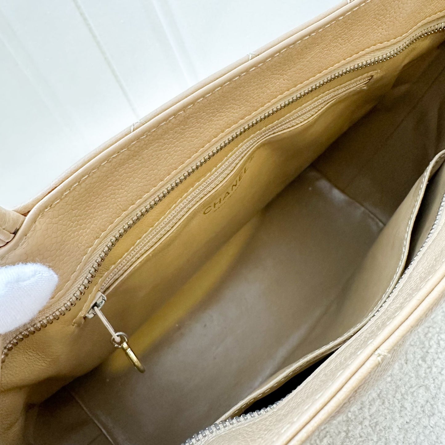 Chanel Vintage Medallion Tote in Milk Tea Beige Caviar and GHW