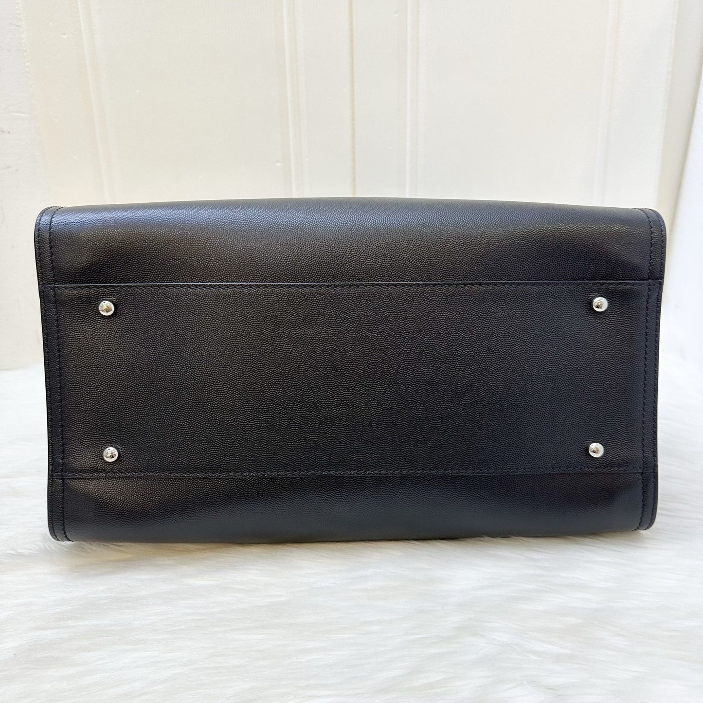 Chanel Medium / Large Deauville Tote in Black Caviar and SHW
