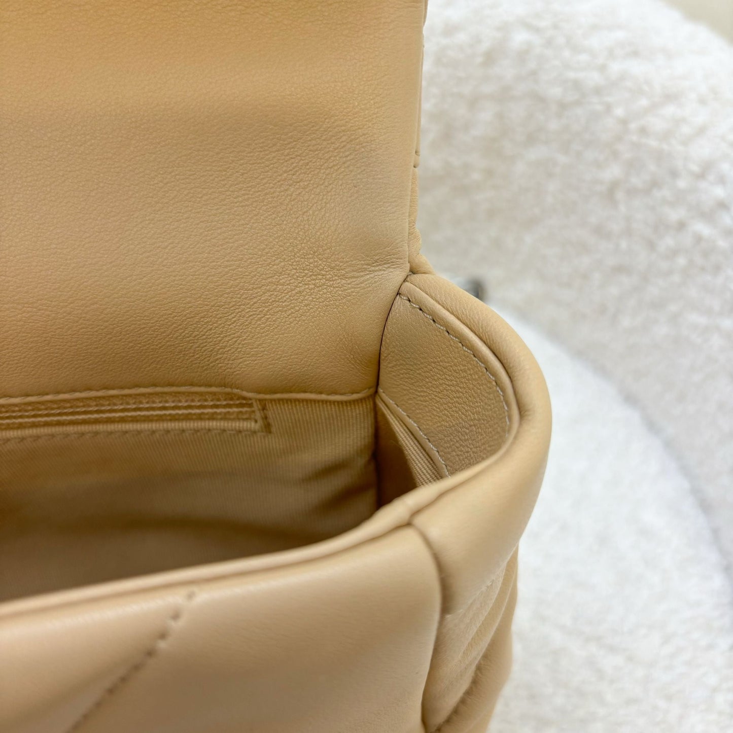 Chanel 19 Small Flap in 22C Beige Lambskin and 3-Tone Hardware