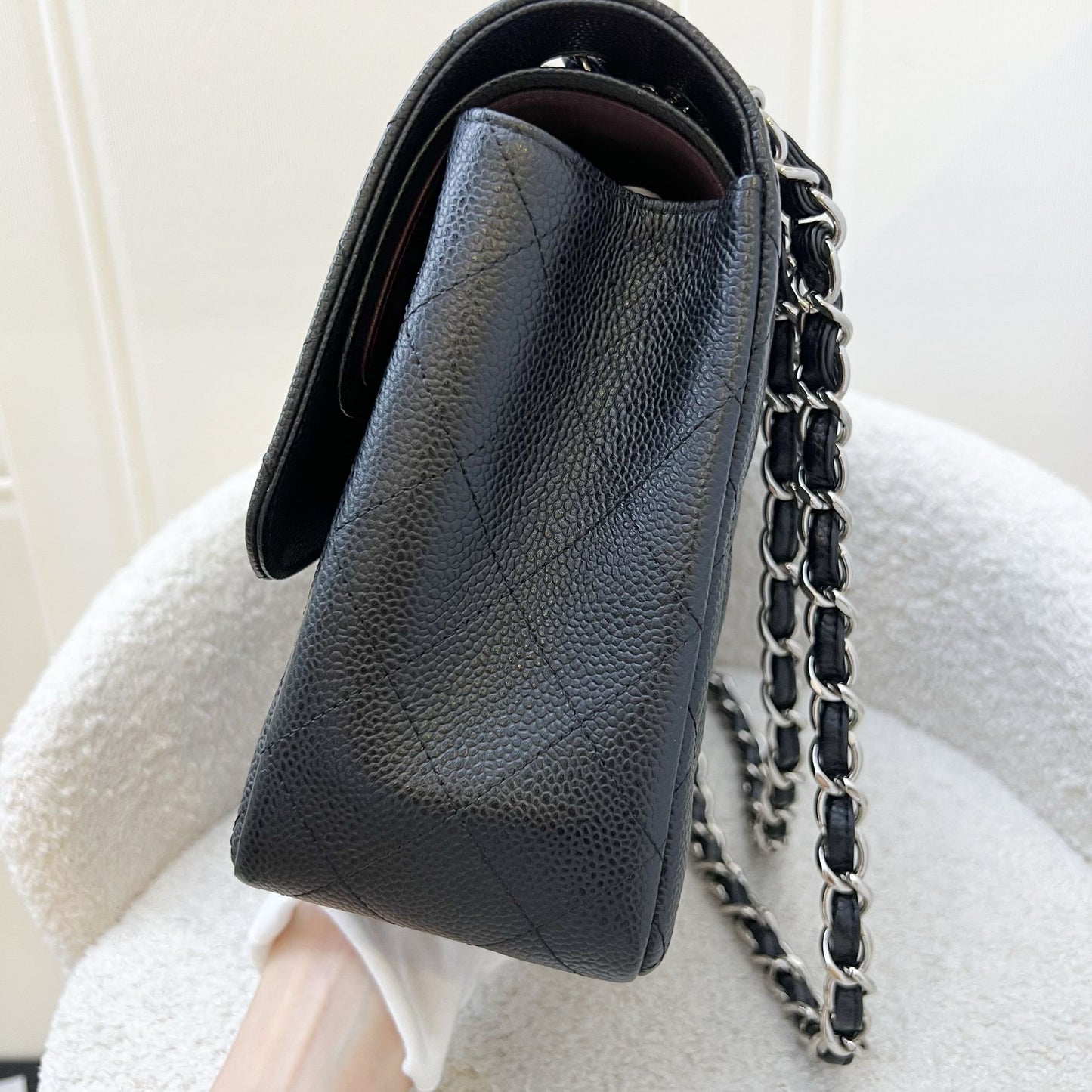 Chanel Jumbo Classic Flap DF in Black Caviar and SHW