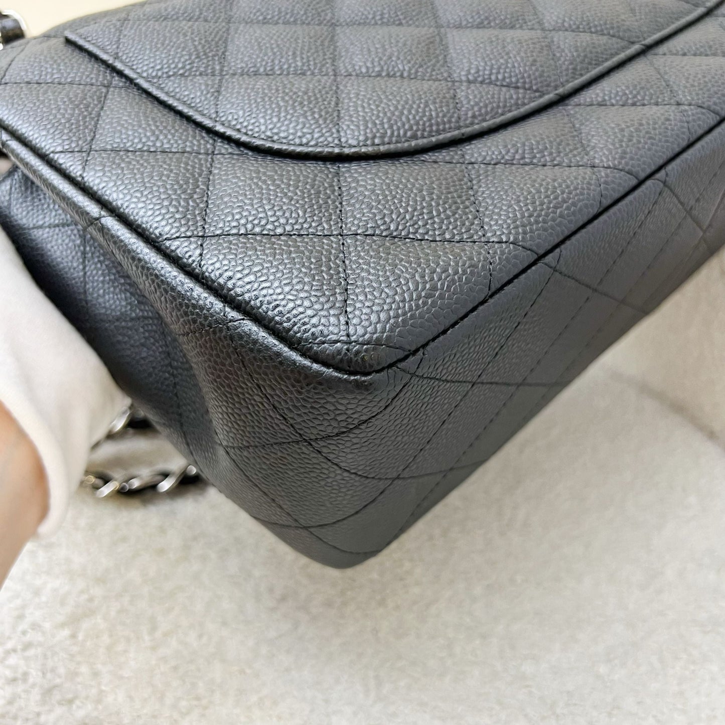 Chanel Jumbo Classic Flap DF in Black Caviar and SHW