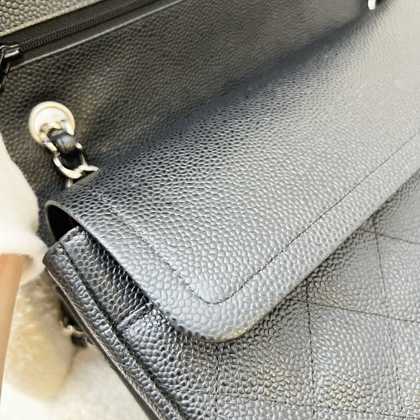 Chanel Jumbo Classic Flap DF in Black Caviar and SHW