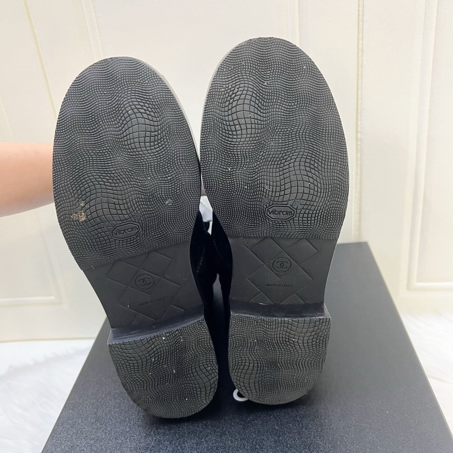 Chanel 23K Boots in Black Leather and SHW Sz 37.5