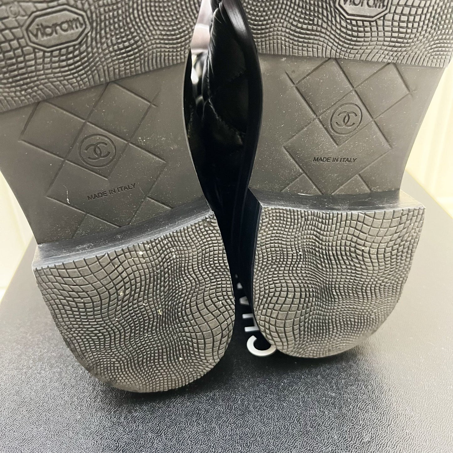 Chanel 23K Boots in Black Leather and SHW Sz 37.5