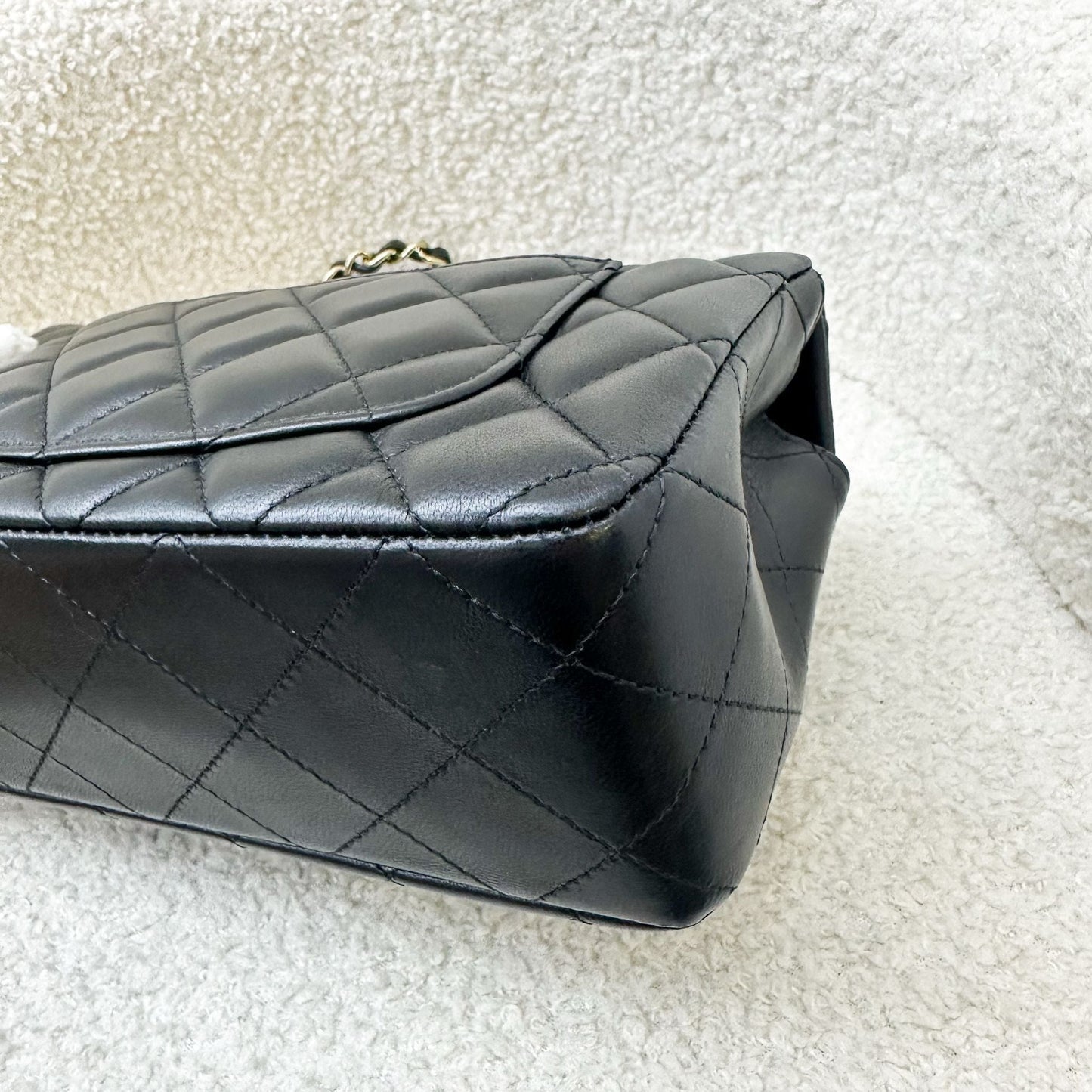 Chanel Classic Mini Rectangular Flap in Black Lambskin and LGHW