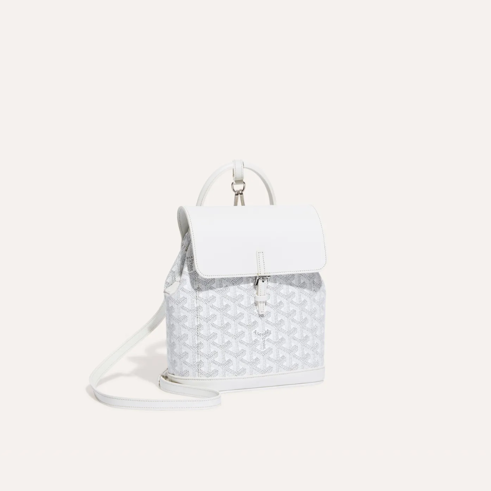 White Alpin Mini Backpack Leather Backpack for Women