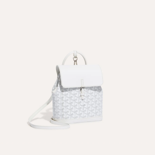 White Alpin Mini Backpack Leather Backpack for Women