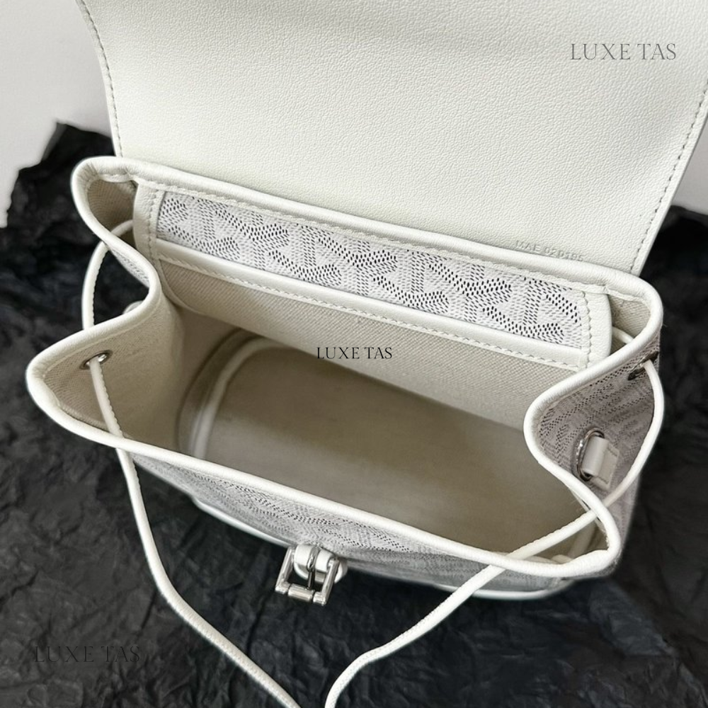 White Alpin Mini Backpack Leather Backpack for Women