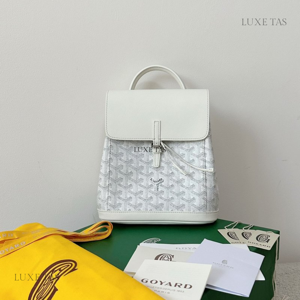 White Alpin Mini Backpack Leather Backpack for Women