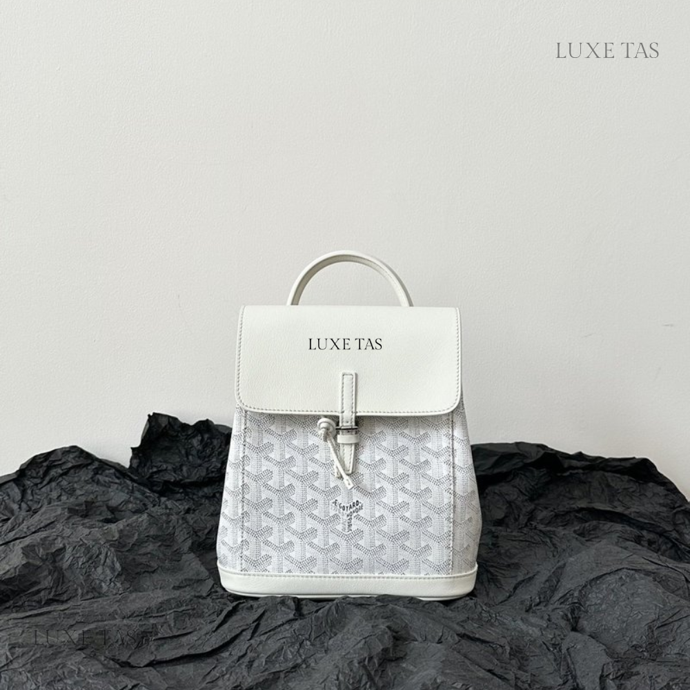 White Alpin Mini Backpack Leather Backpack for Women