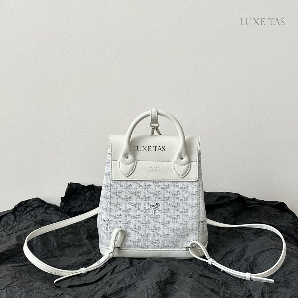 White Alpin Mini Backpack Leather Backpack for Women