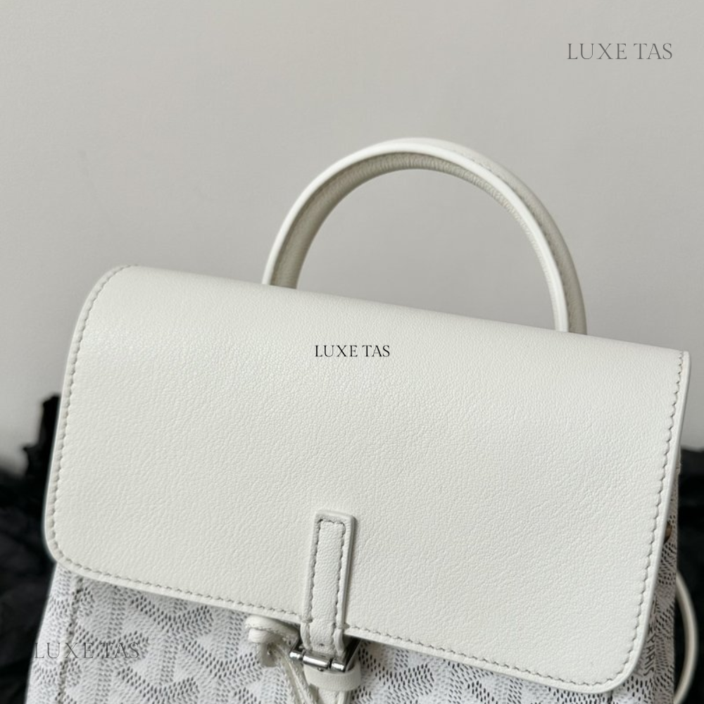 White Alpin Mini Backpack Leather Backpack for Women