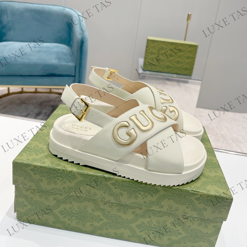 White G Sandal Designer Slides & Sandals for Women