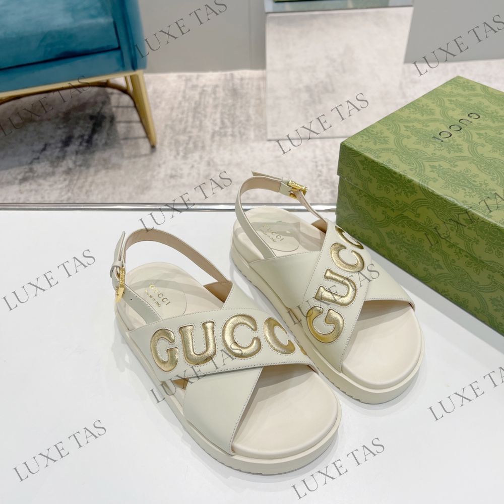 White G Sandal Designer Slides & Sandals for Women