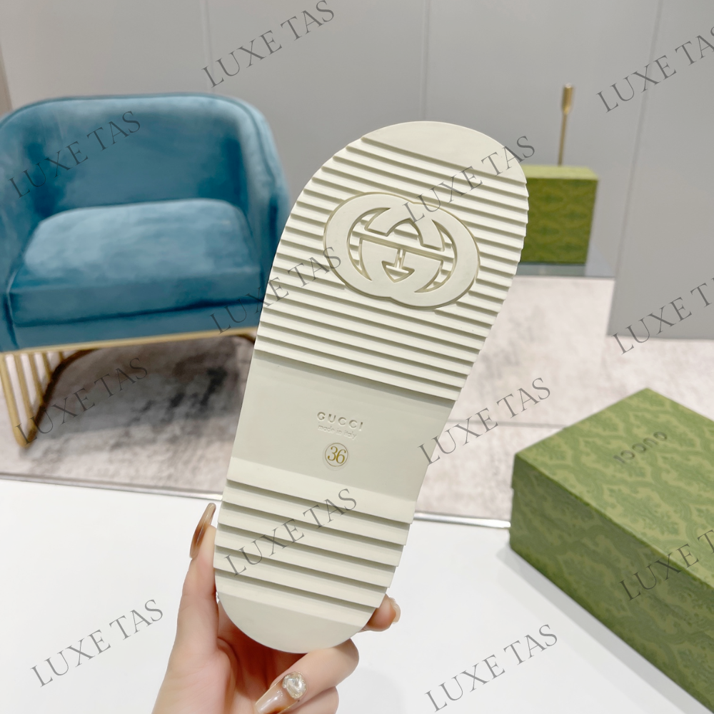 White G Sandal Designer Slides & Sandals for Women