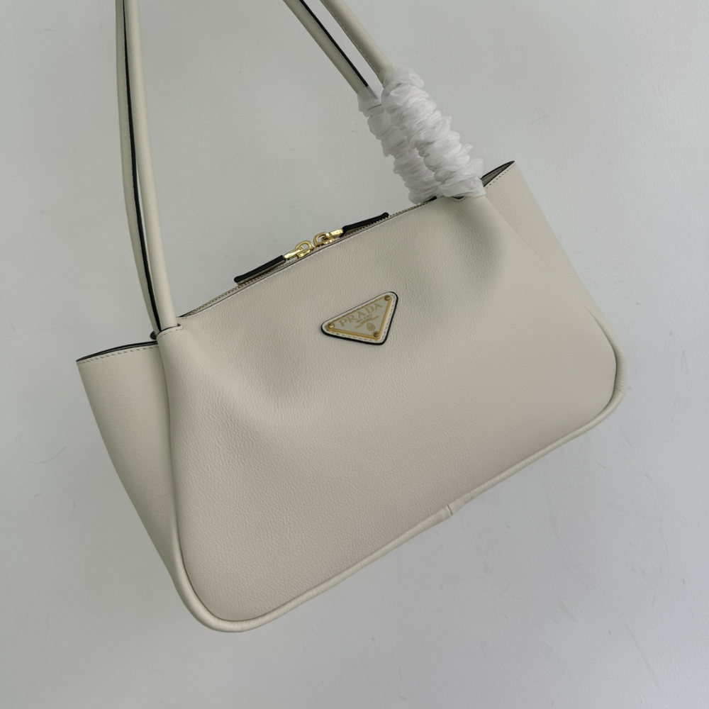 White Medium Leather Handbag for Women