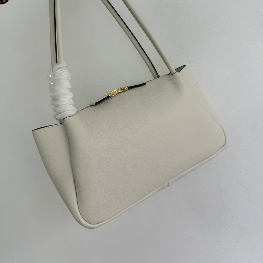 White Medium Leather Handbag for Women