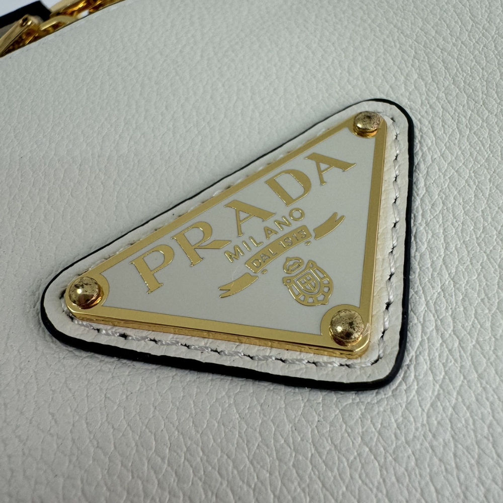 White Medium Leather Handbag for Women
