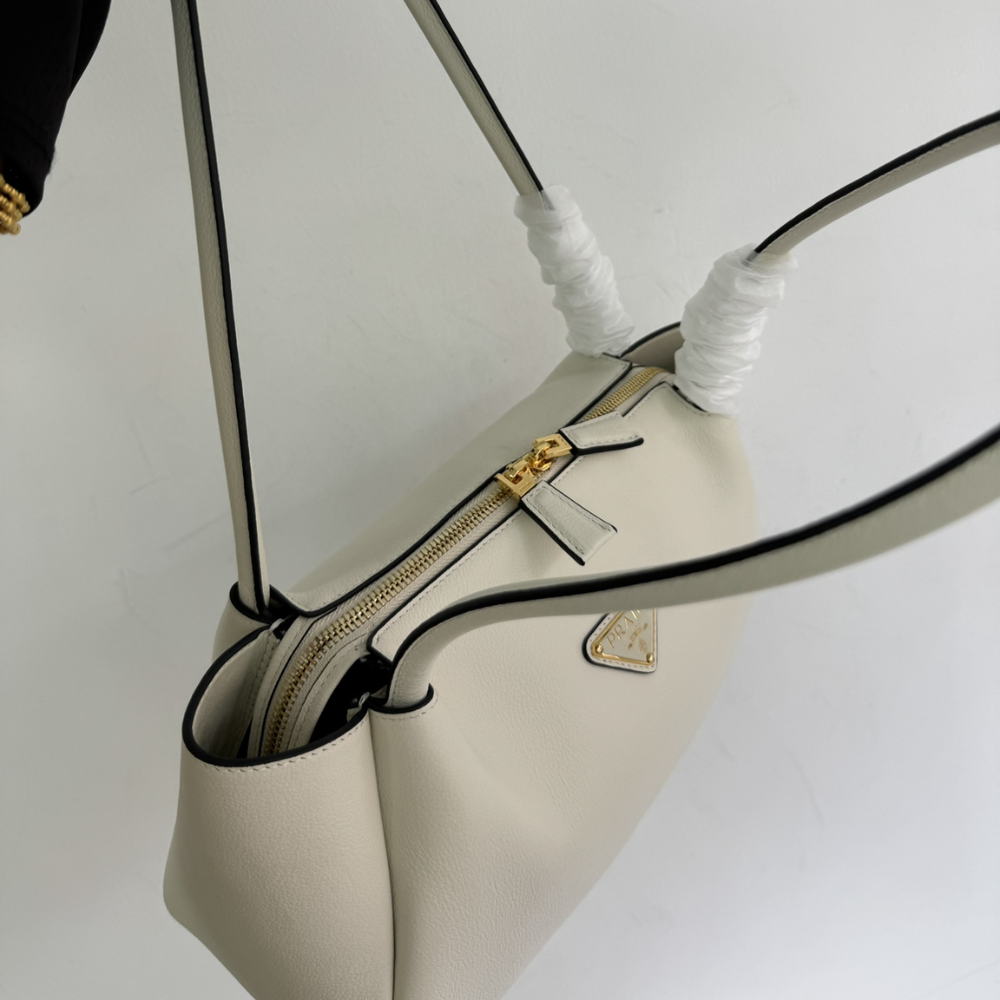 White Medium Leather Handbag for Women
