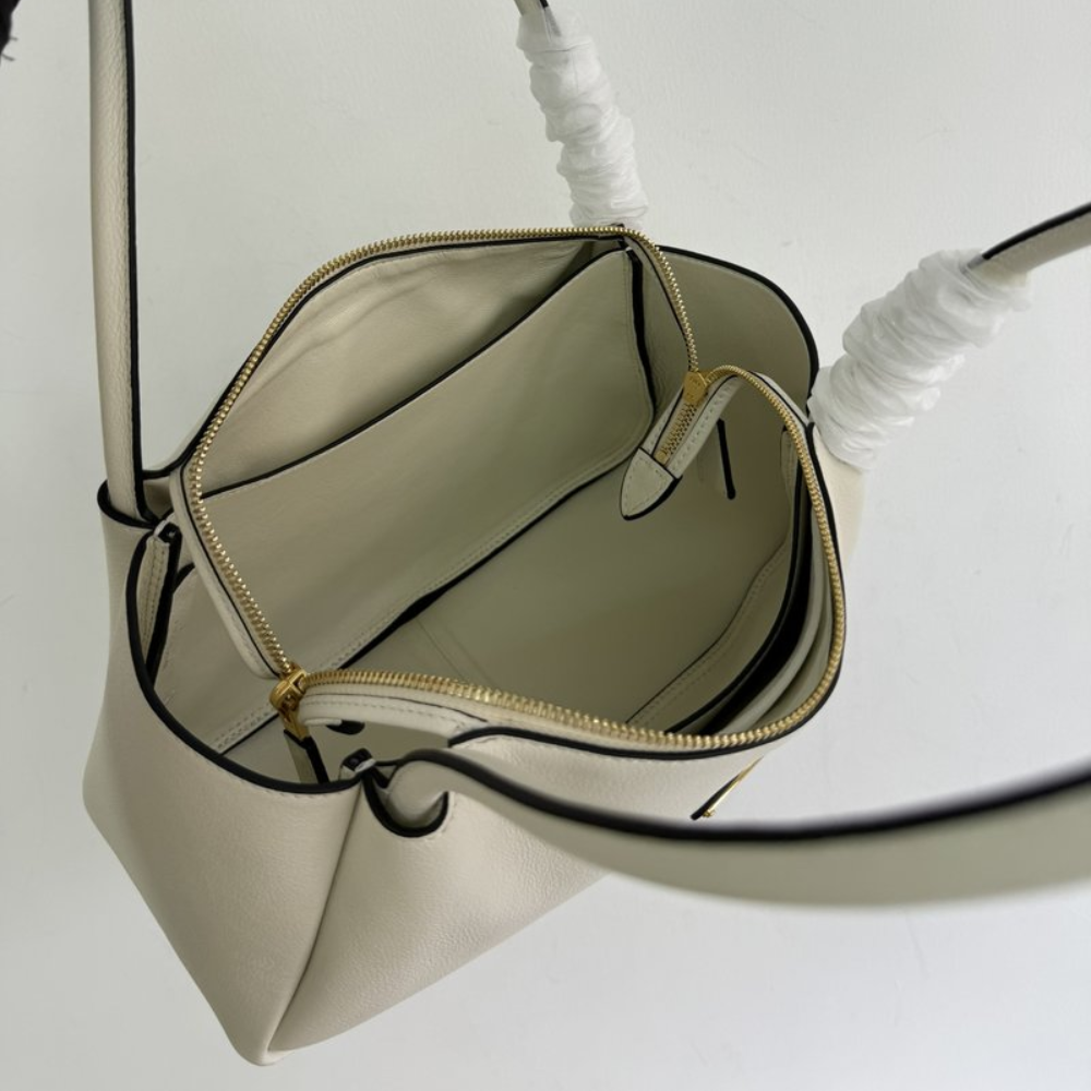 White Medium Leather Handbag for Women