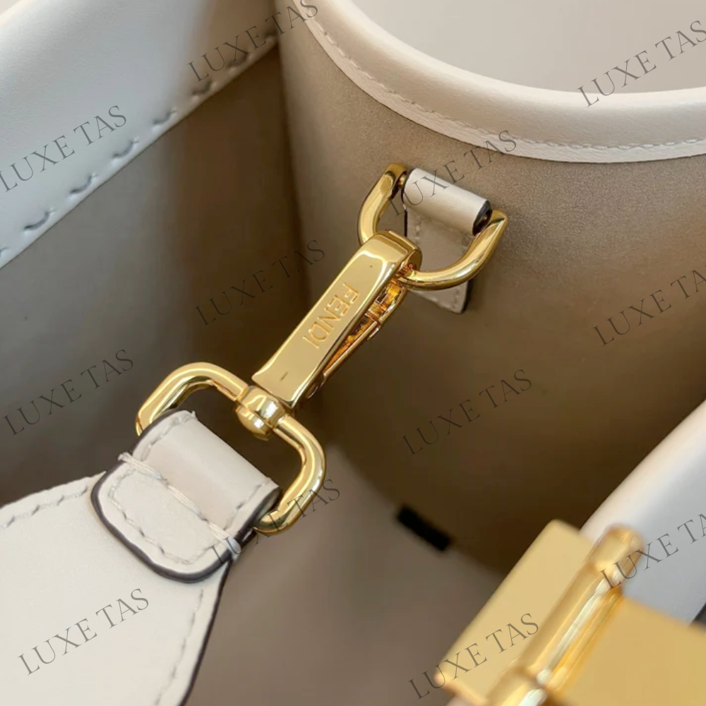 White Medium Sunshine Shopper Leather Tote Bag for Women