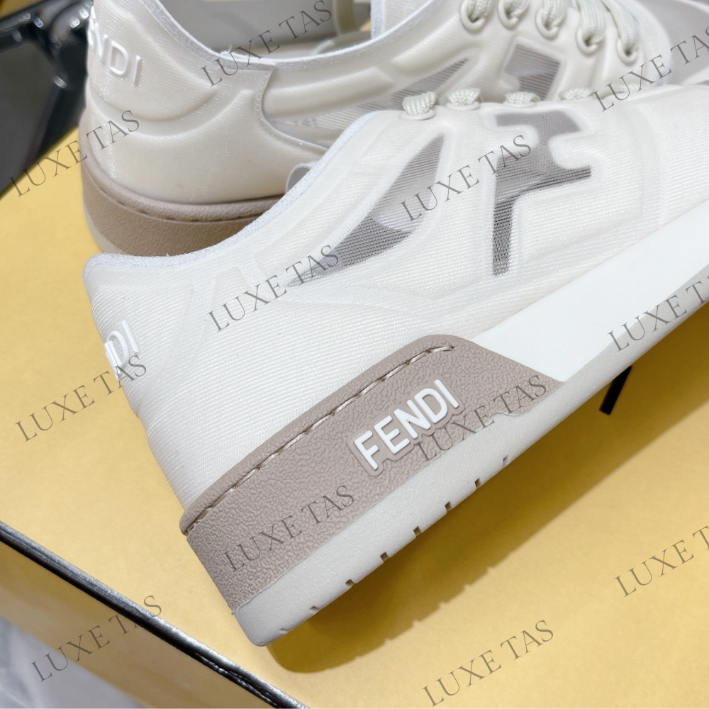 White Mesh Low Tops FF Match Designer Sneakers for Women
