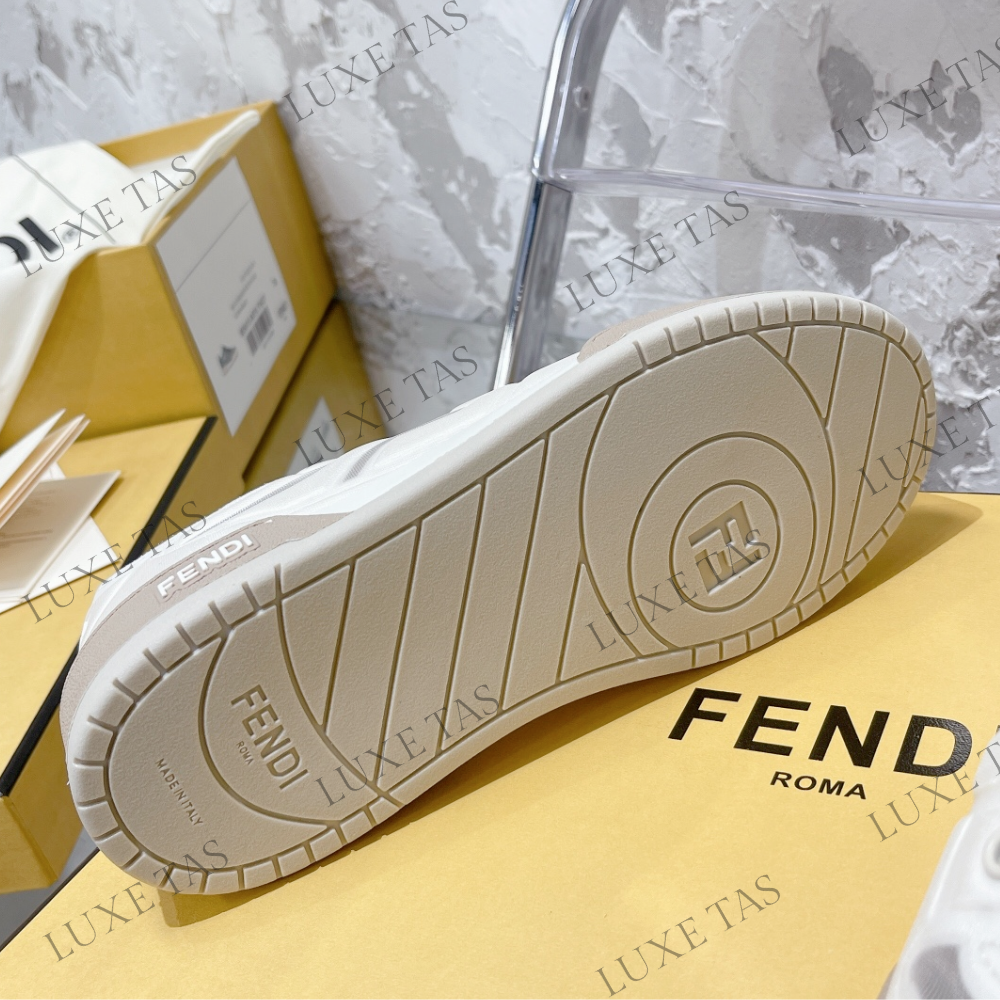 White Mesh Low Tops FF Match Designer Sneakers for Women