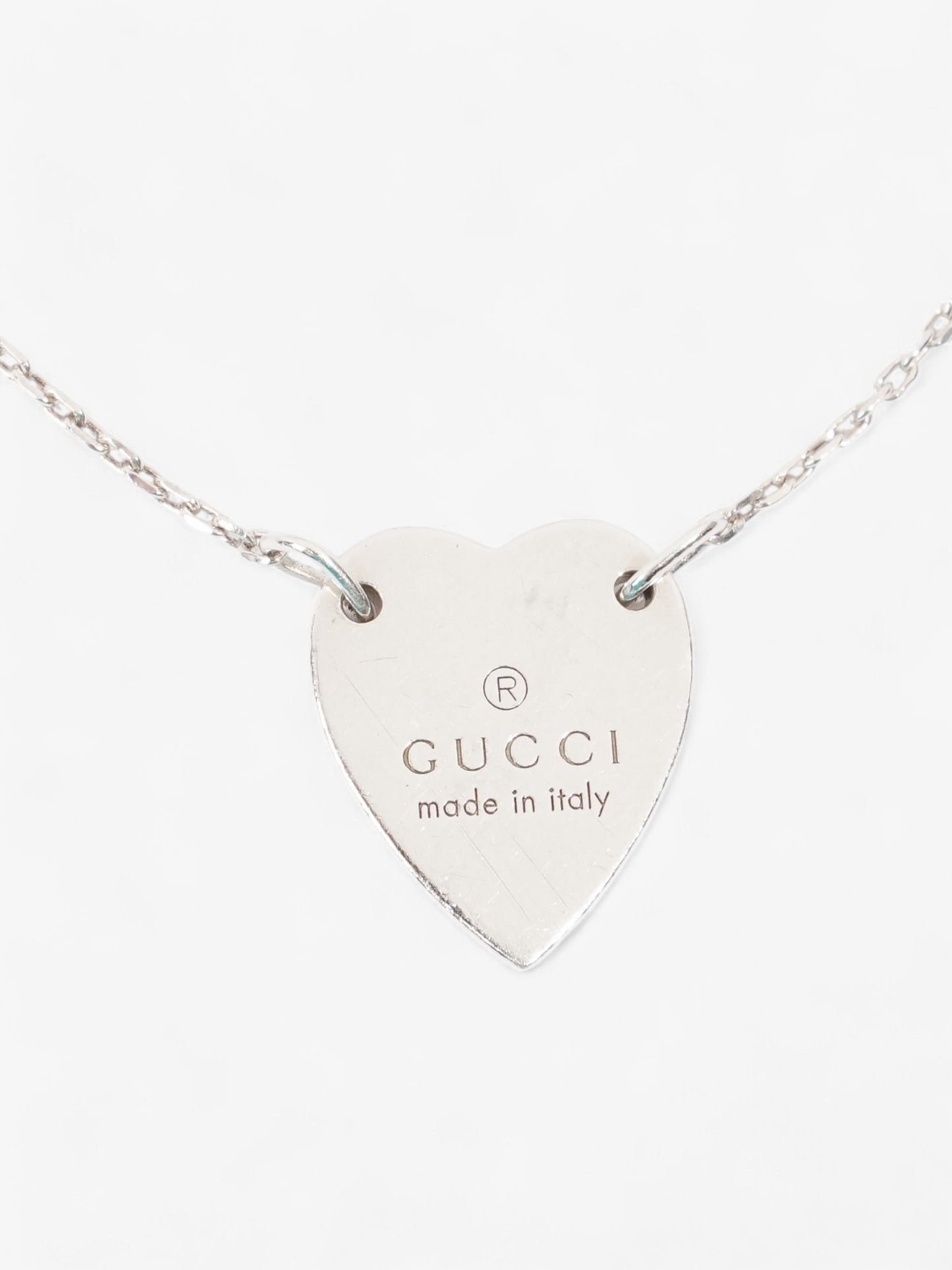 Gucci Trademark Heart Bracelet Silver Silver Sterling 18
