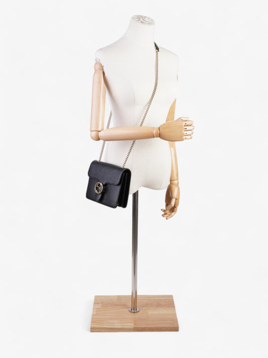 Gucci Dollar Interlocking G Black Calfskin Leather Small