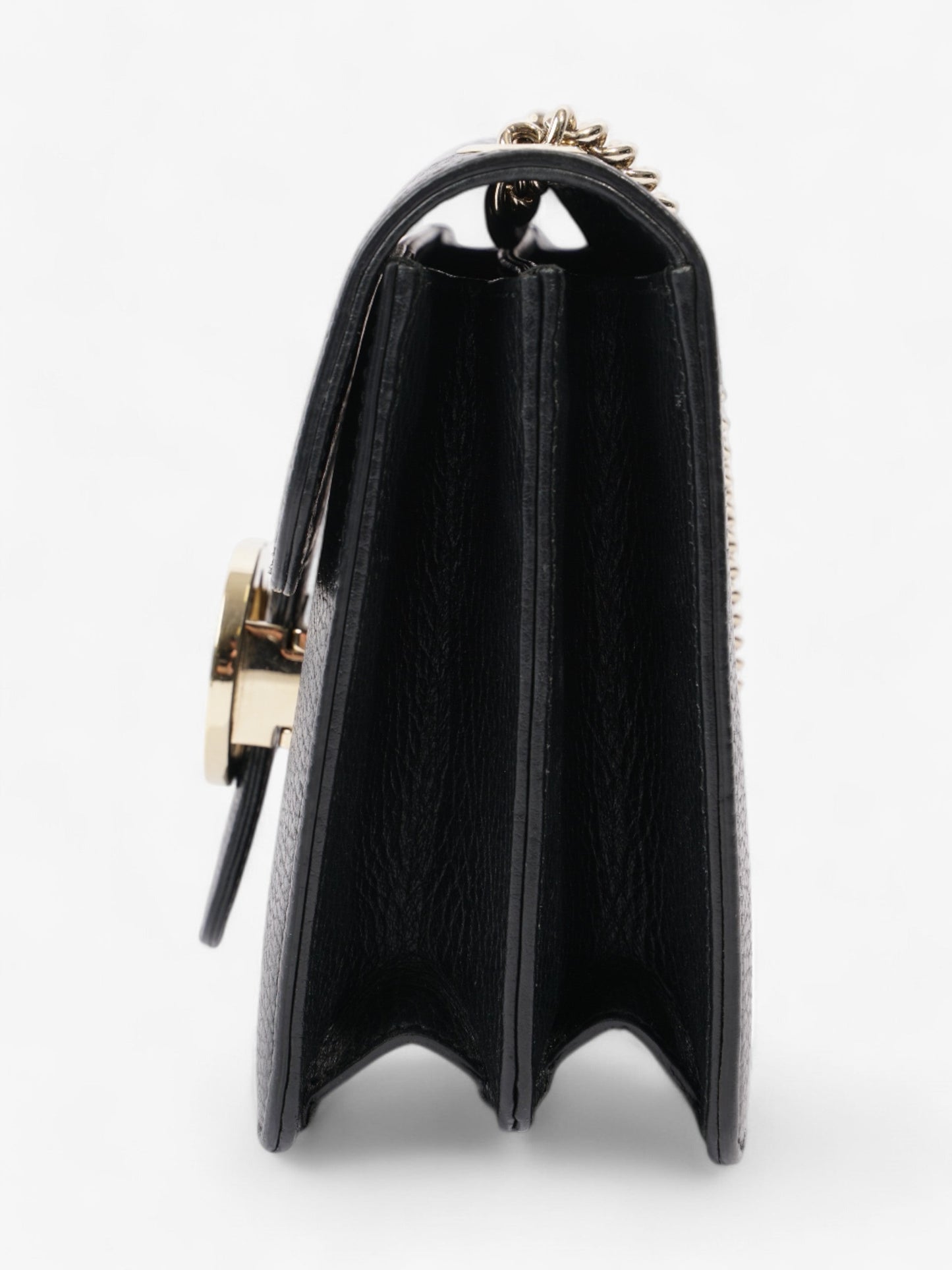 Gucci Dollar Interlocking G Black Calfskin Leather Small