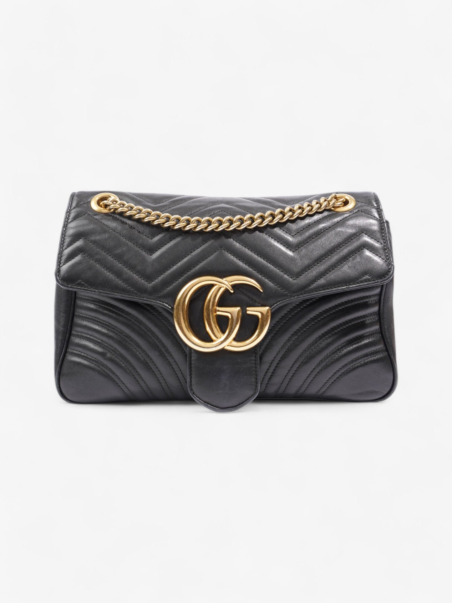 Gucci GG Marmont Black Matelasse Leather Medium