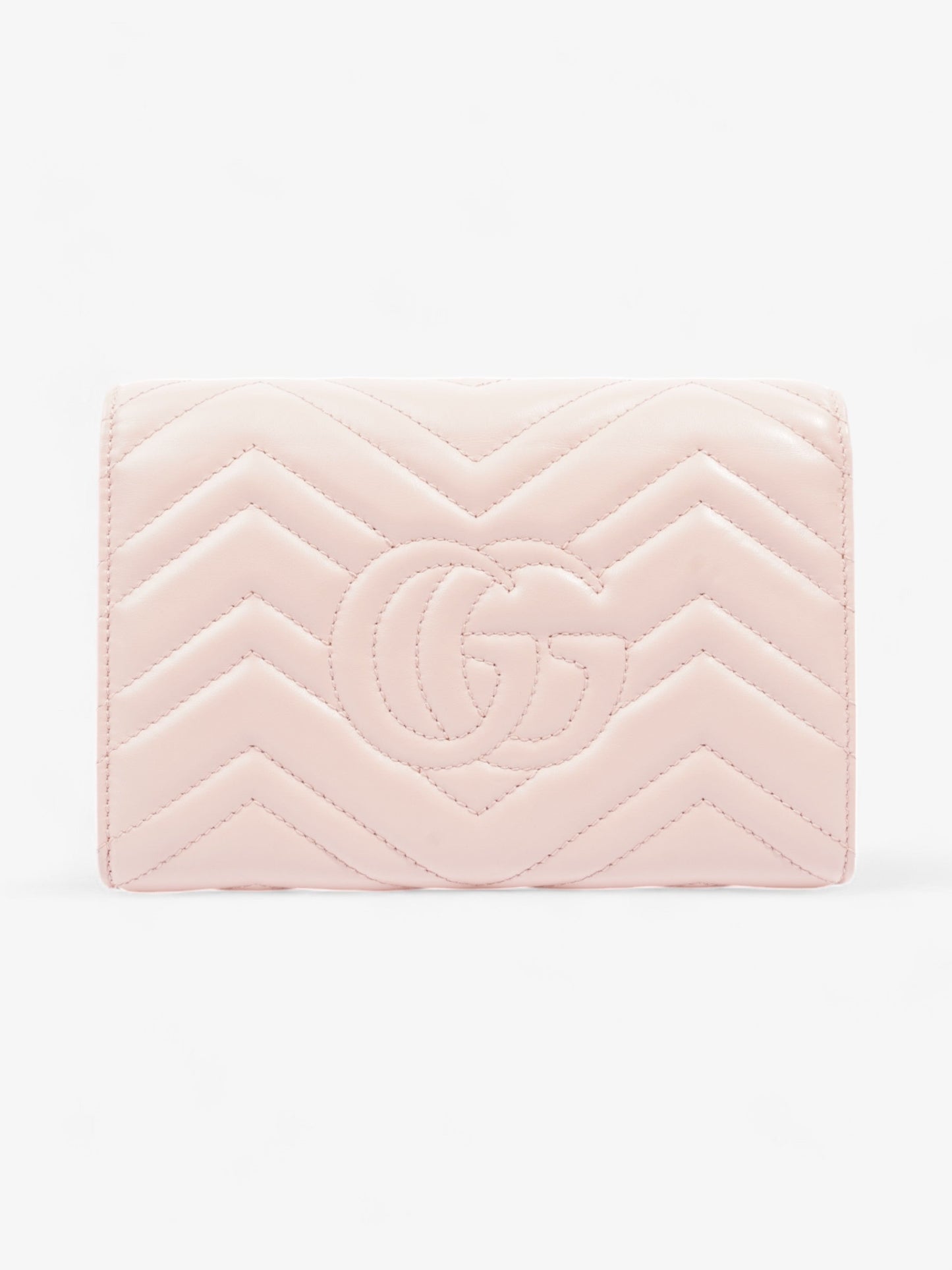Gucci GG Marmont Chain Wallet Pink Matelasse Leather Mini