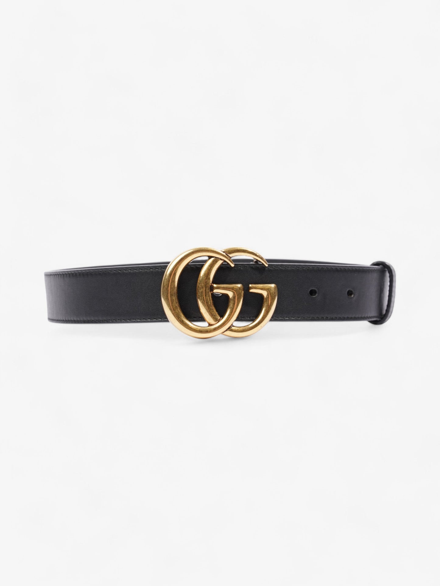 Gucci GG Marmont Belt Black / Gold Leather 70cm / 28"