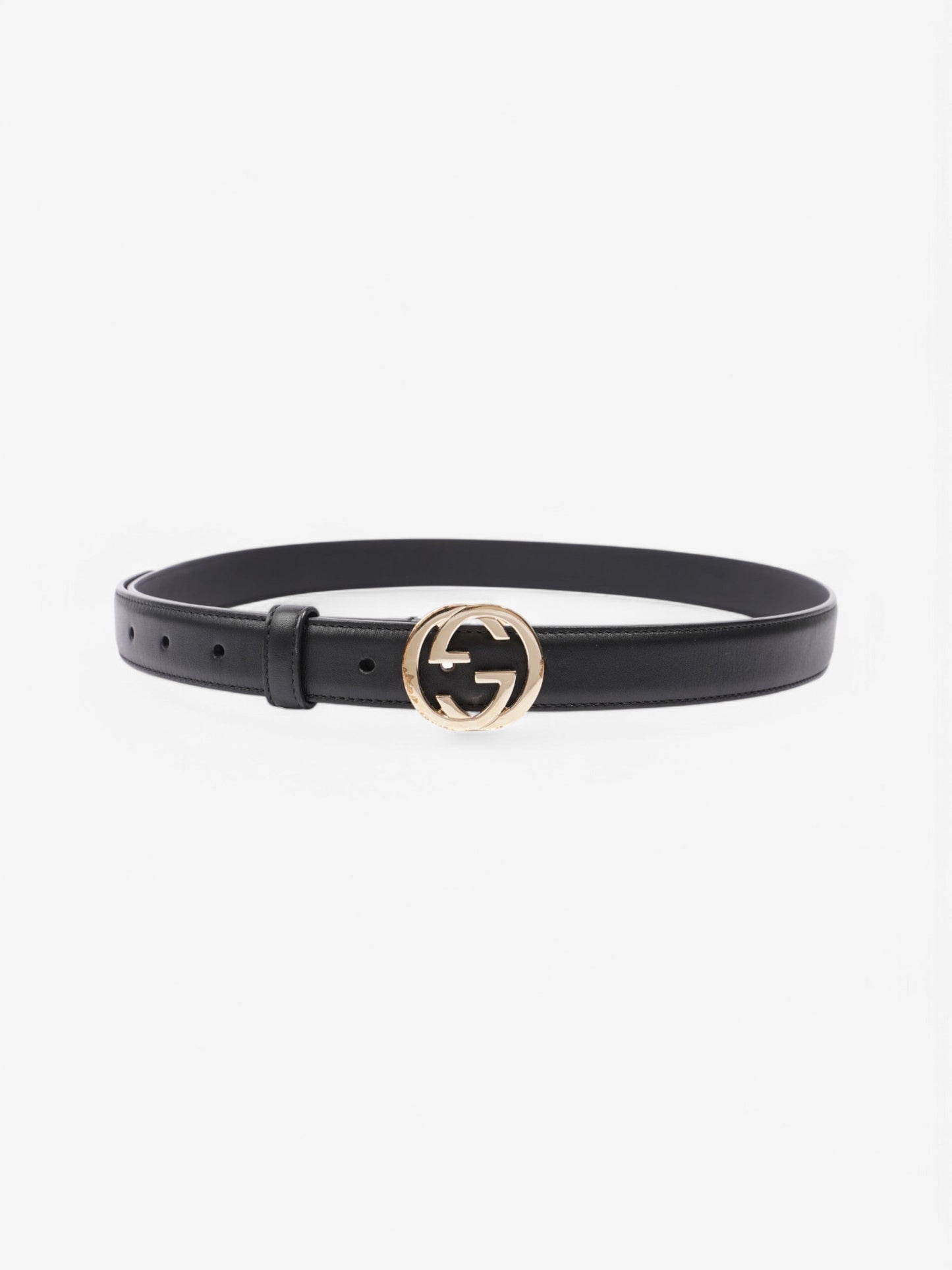 Gucci Interlocking G Belt Black / Gold Leather 95cm / 38"