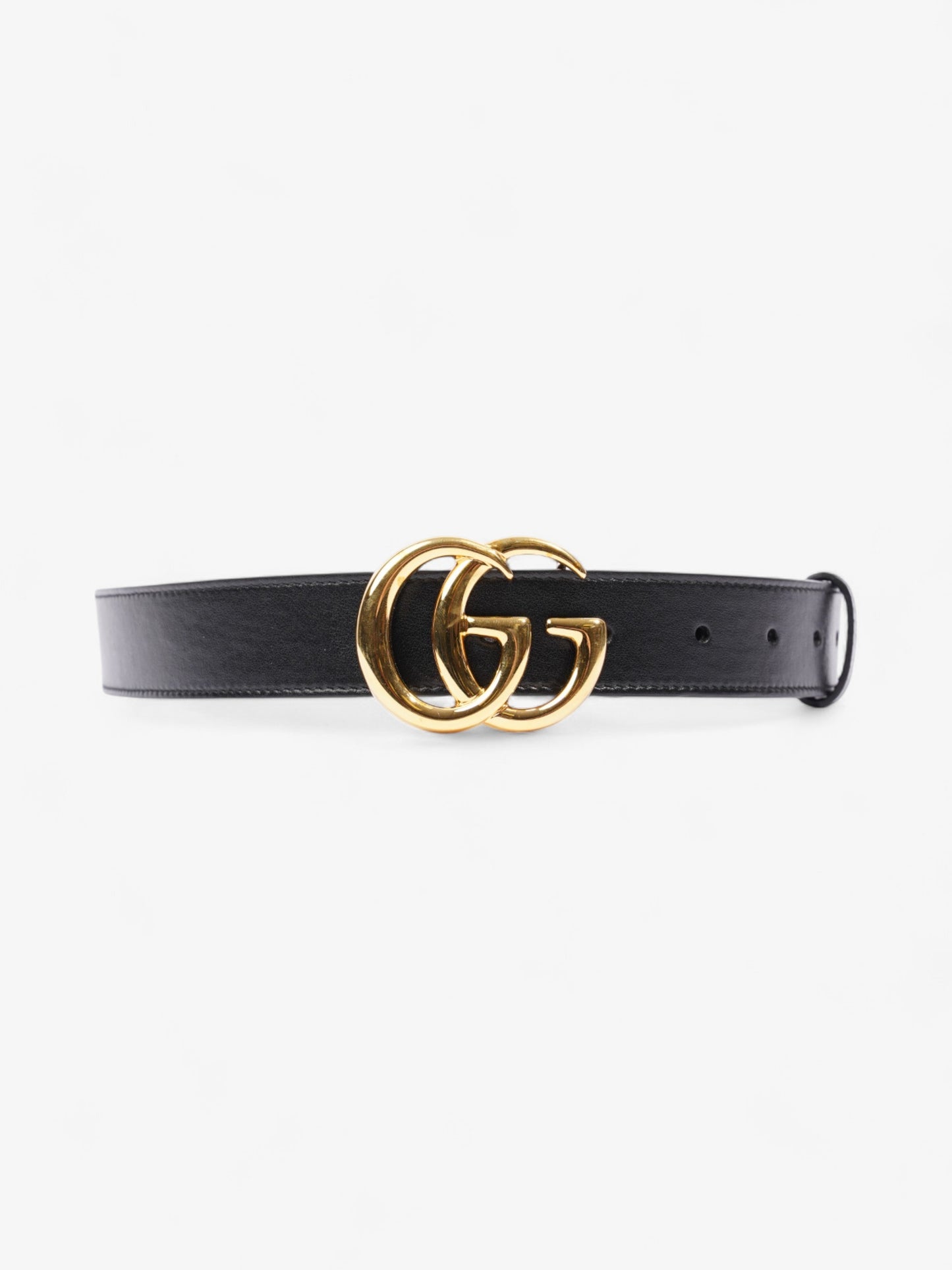 Gucci GG Marmont Belt Black / Gold Leather 80cm / 32"