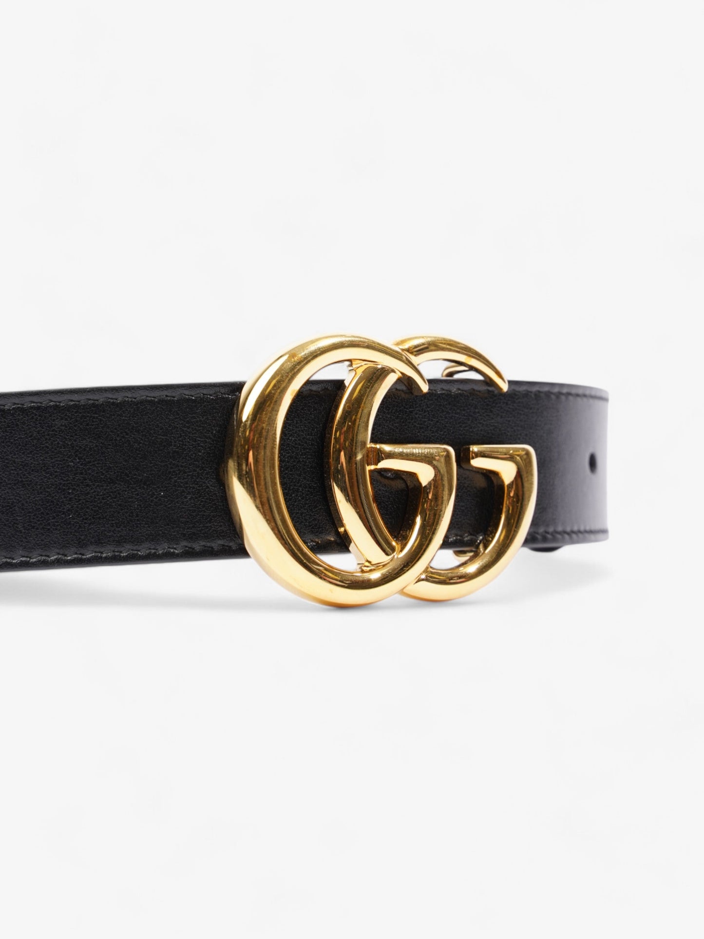 Gucci GG Marmont Belt Black / Gold Leather 80cm / 32"