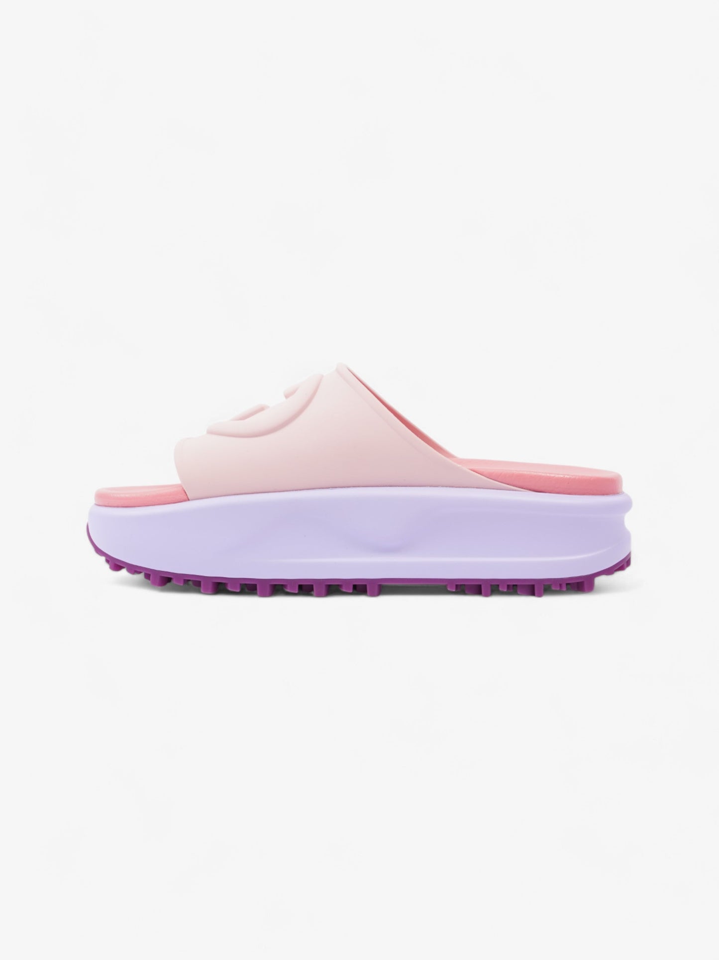 Gucci GG Platform Slides Pink / Purple Rubber EU 38 UK 5