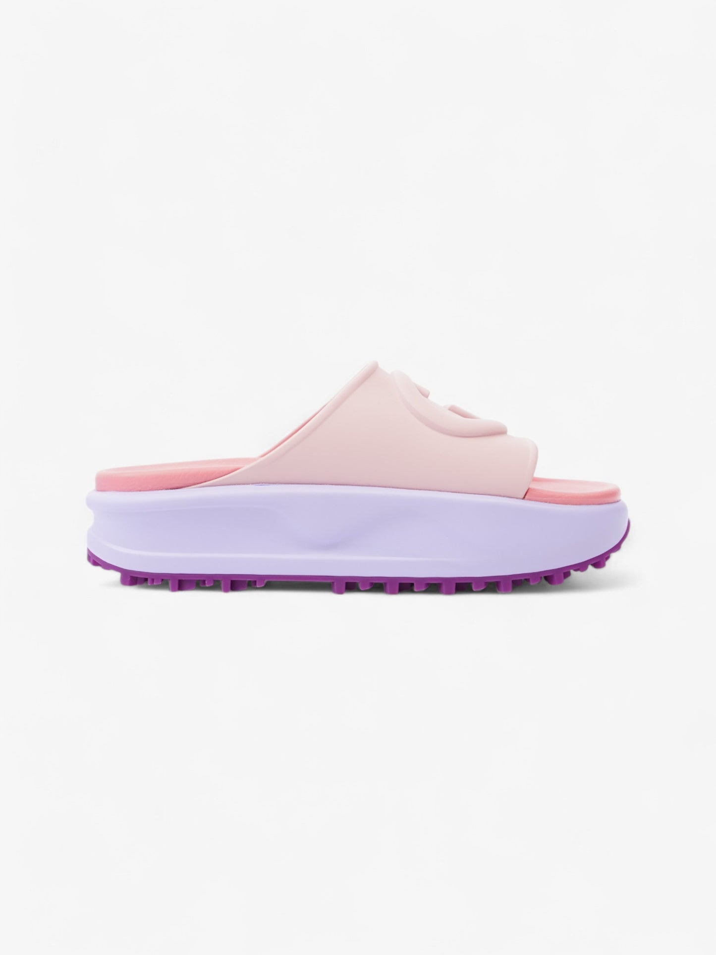 Gucci GG Platform Slides Pink / Purple Rubber EU 38 UK 5