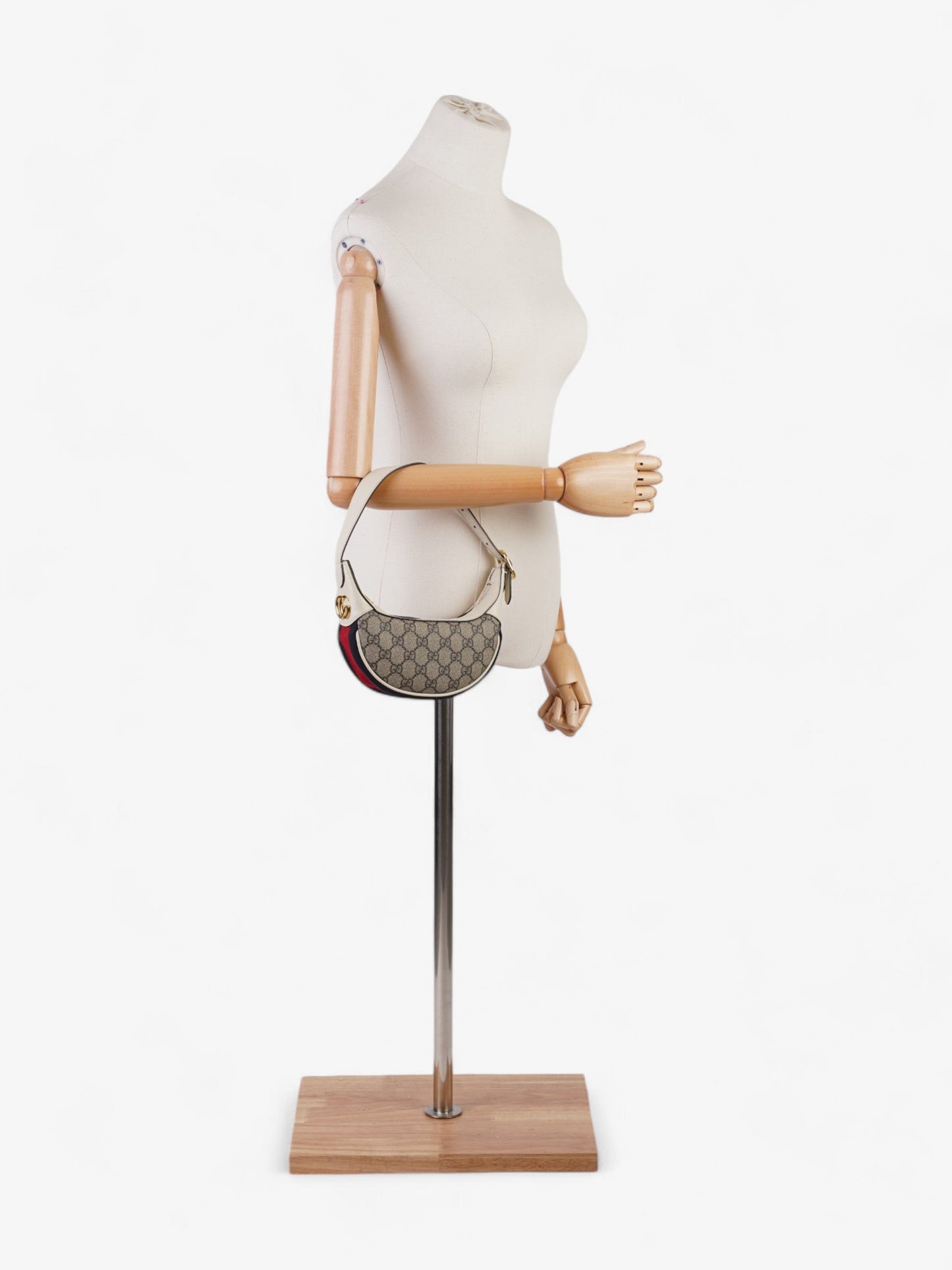 Gucci Ophidia GG Mini Bag Supreme / White Coated Canvas