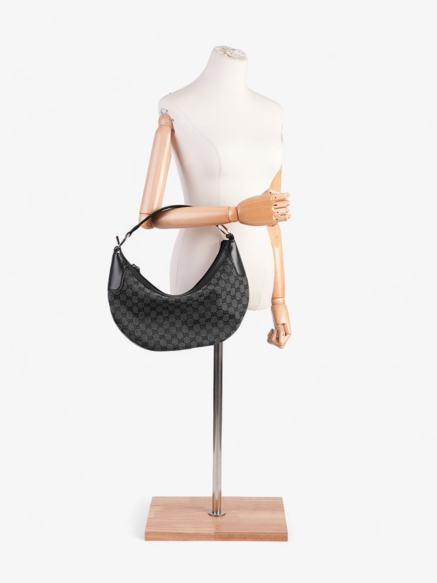 Gucci Half Moon Hobo Black Denim GG Supreme Denim