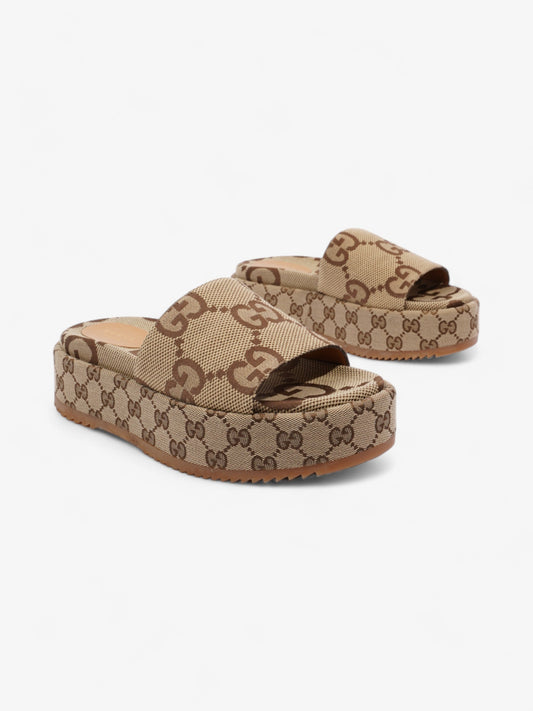 Gucci Angelina GG Platform Slides GG Supreme Canvas EU 38 UK 5