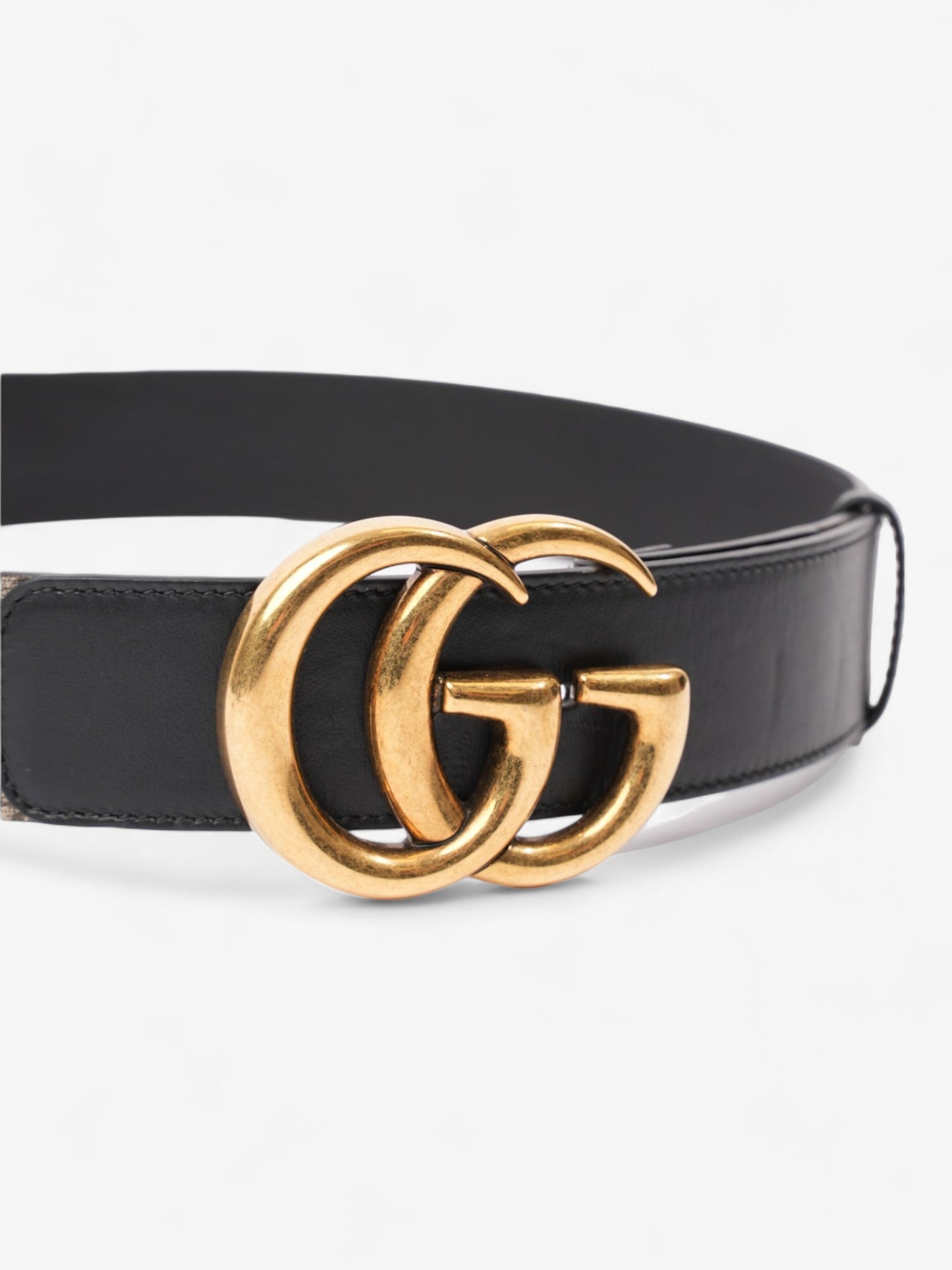 Gucci Double G Belt Beige And Ebony GG Supreme Coated Canvas 80cm 32"