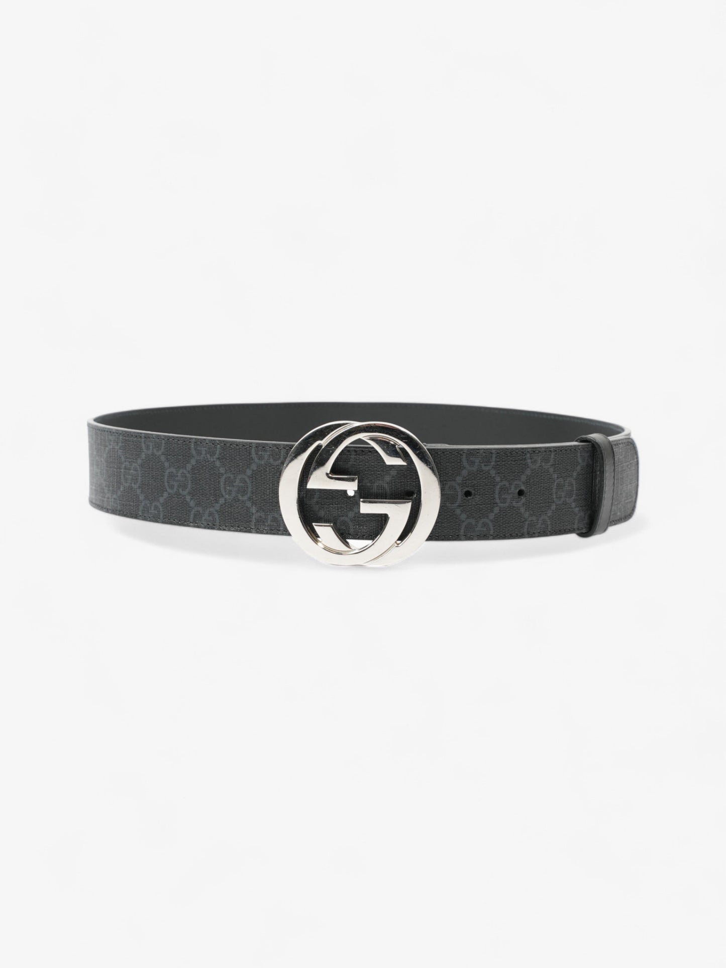 Gucci Interlocking G Belt Black GG Supreme Coated Canvas 85cm 34"