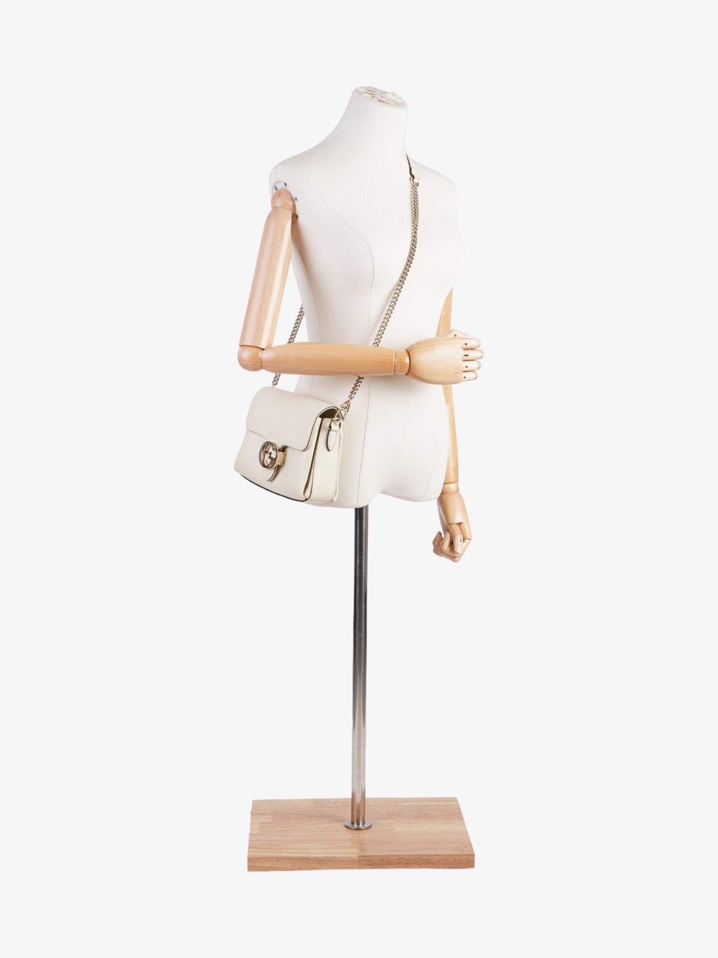Gucci Interlocking G Dollar Bag White Leather
