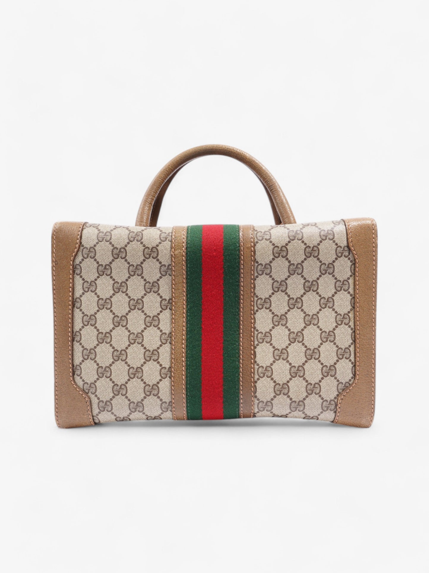 Gucci Hard Train Vanity Case GG Supreme / Brown / Green Coated Canvas