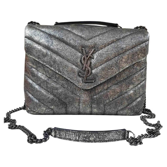 YVES SAINT LAURENT METALLIC CAVIAR SMALL LOULOU BAG