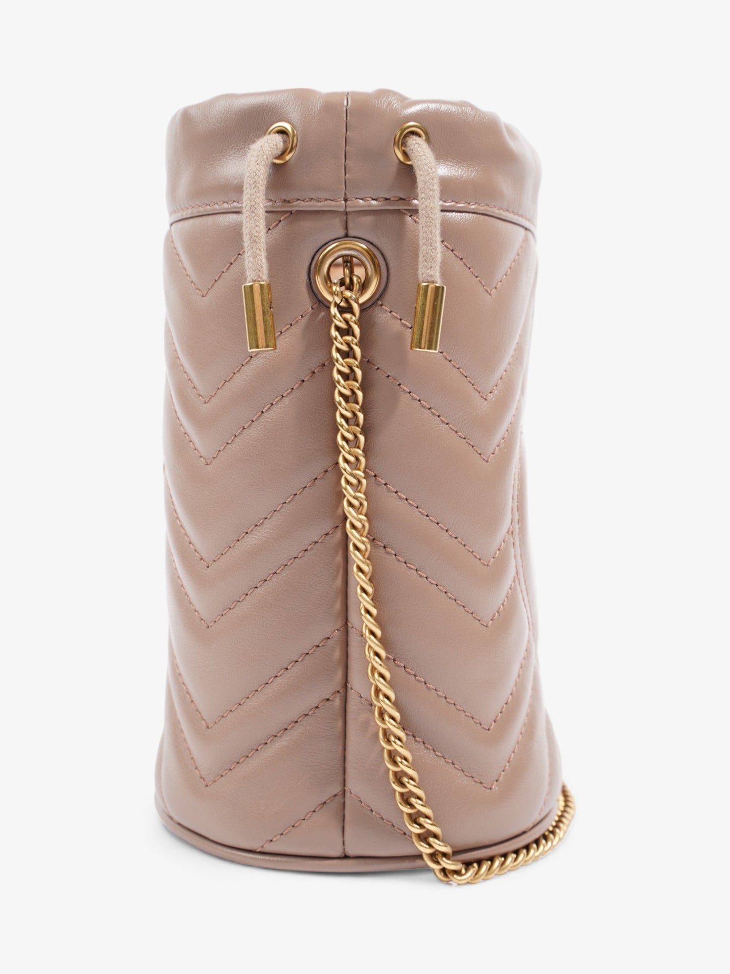 Gucci GG Marmont Bucket Bag Dusty Pink Matelasse Leather Mini
