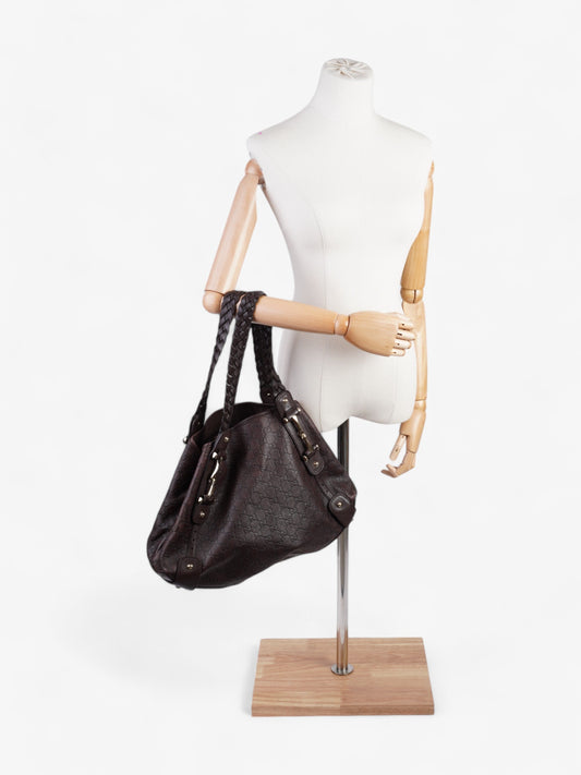 Gucci Pelham Dark Brown Guccissima Leather Medium