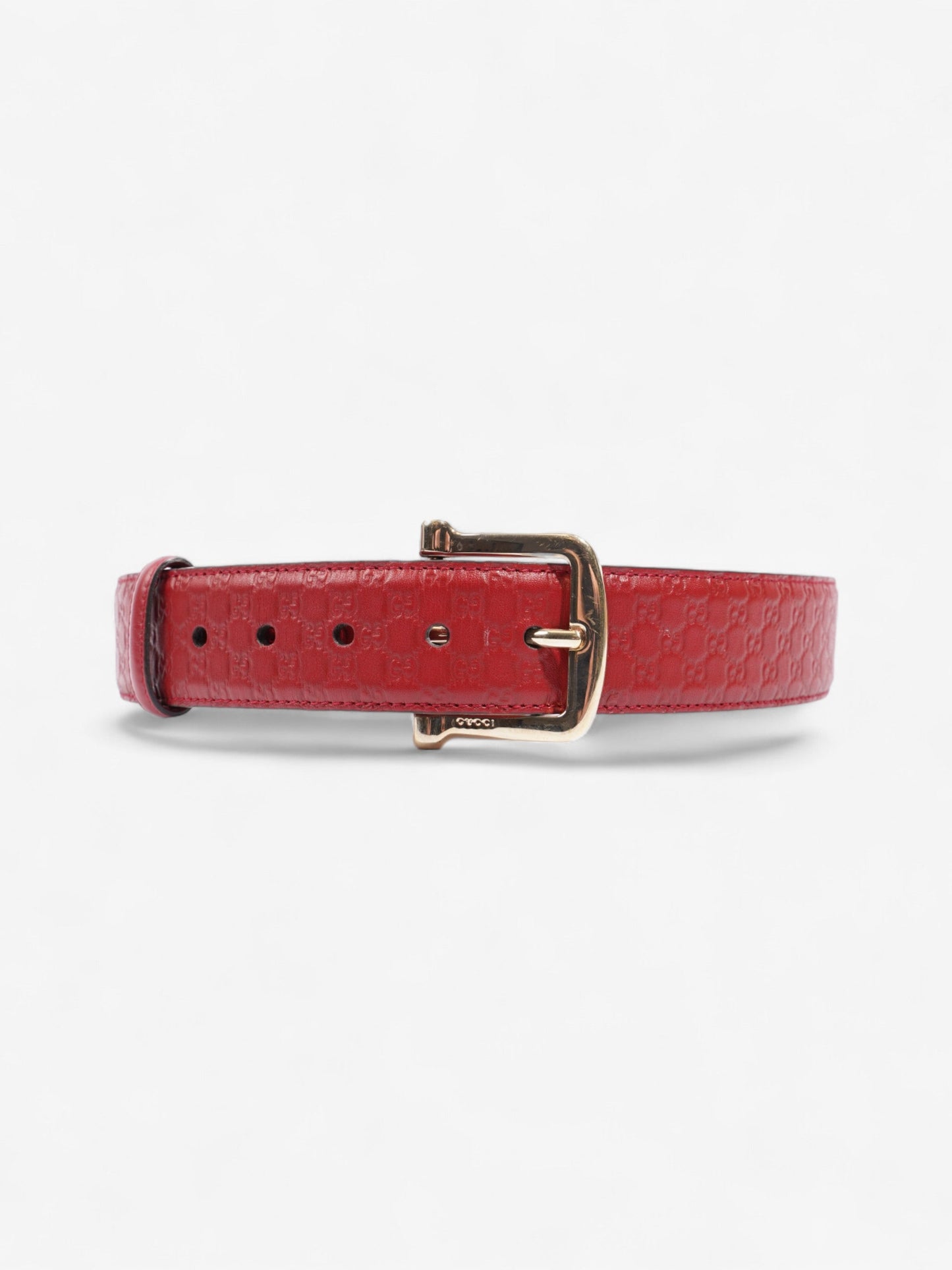 Gucci Buckle Belt Red Leather 80cm 32"